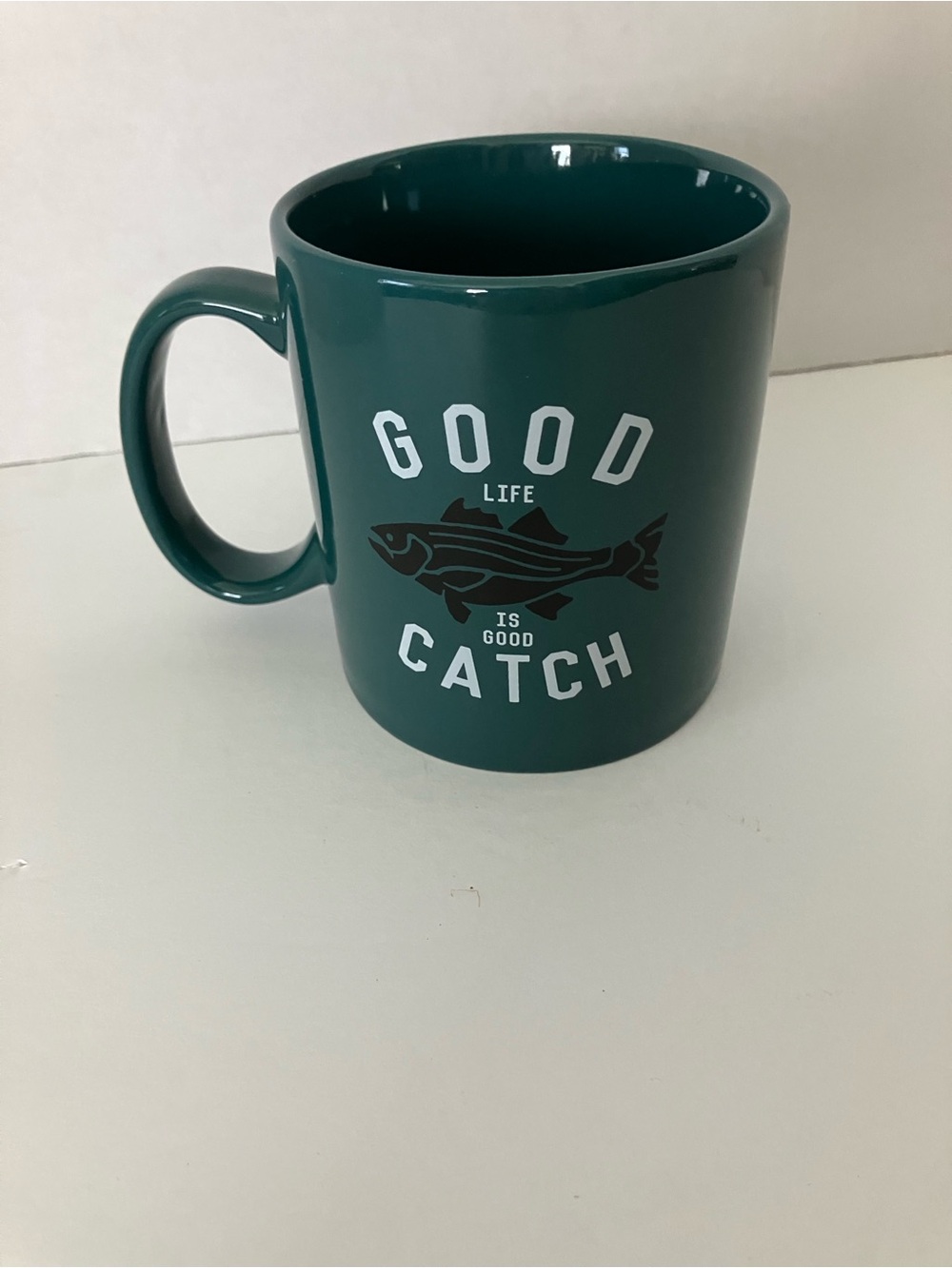 Life Is Good Dark Green 'Good Catch' Fish Coffee Mug